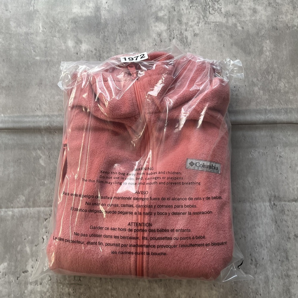 Columbia Sweater Womens L Pink Fleece Outdoor Zip Sweatshirt Jacket Gorpcore - Picture 5 of 7